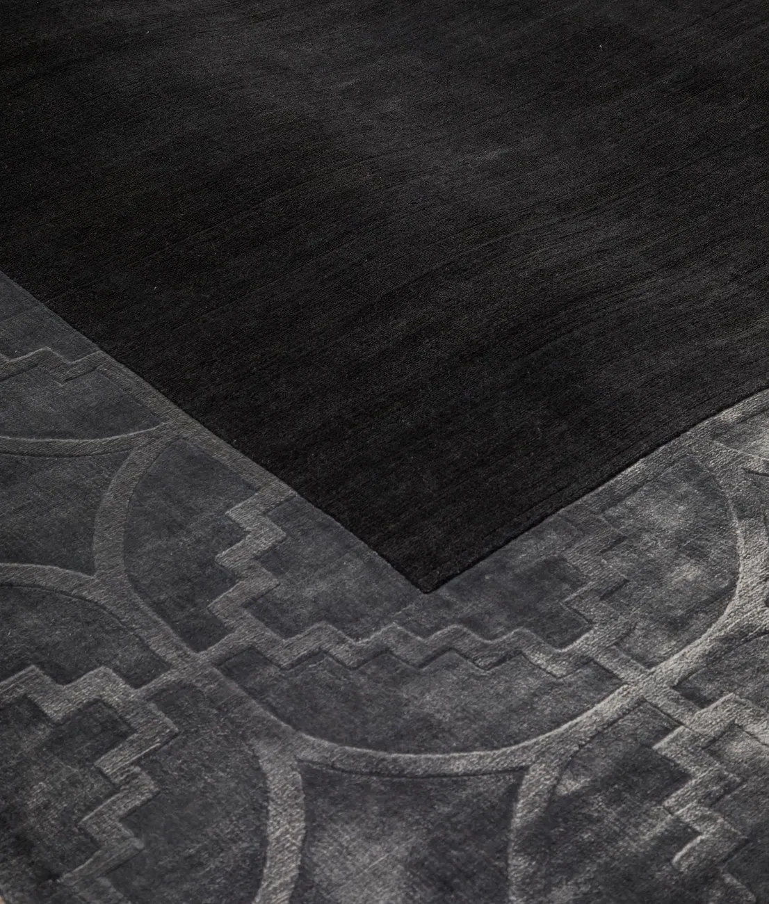 Индийский ковер из шерсти с артшелком Graphite grey ОГ5639WAsC - 3
