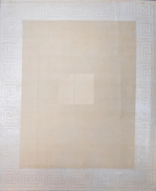 Индийский ковер из шерсти с артшелком Greek WhiteLt.beige ОГ5670WAsC