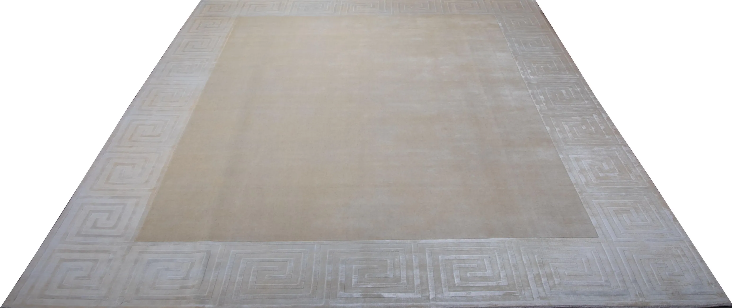 Индийский ковер из шерсти с артшелком Greek WhiteLt.beige ОГ5670WAsC - 2
