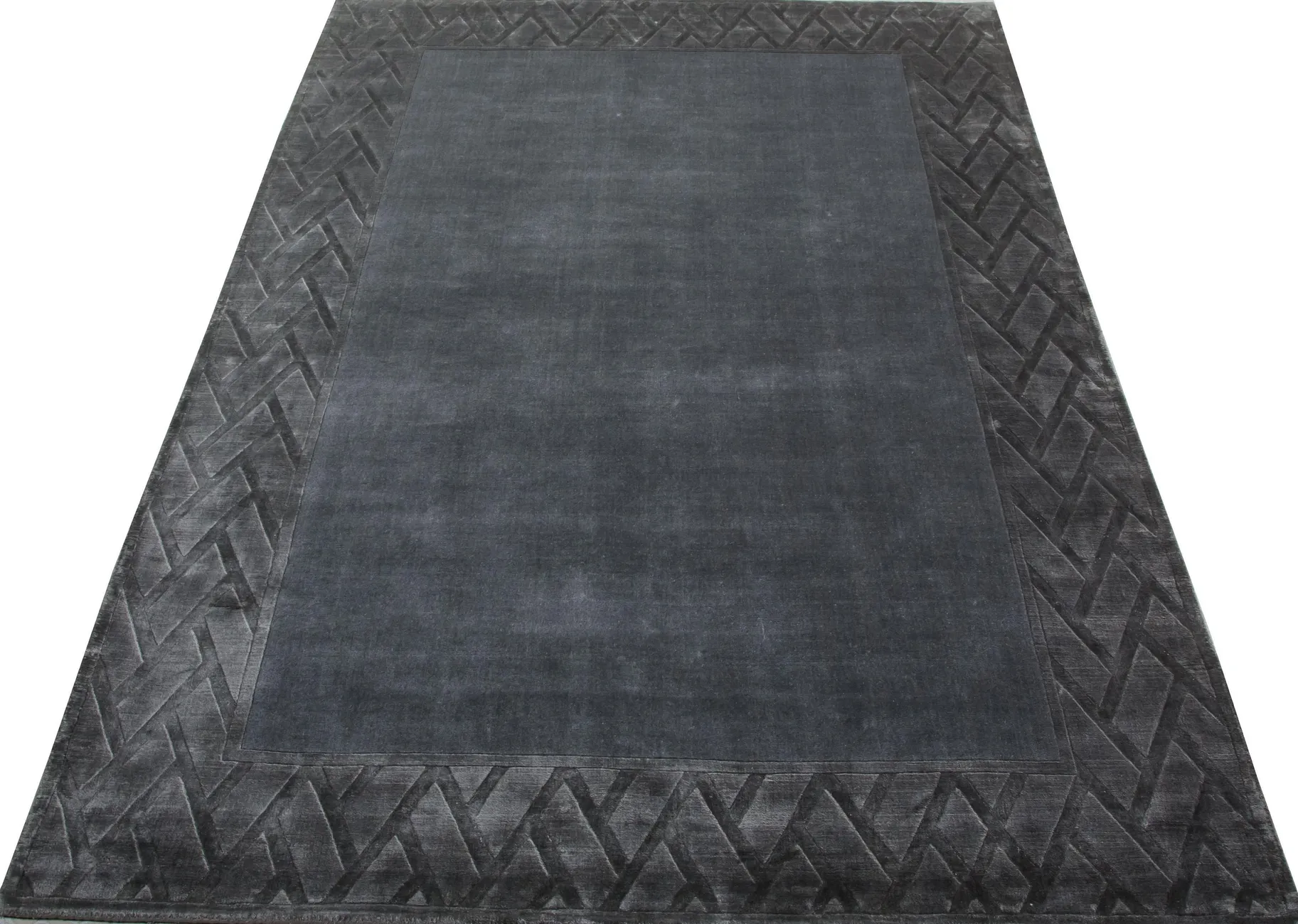 Индийский ковер из шерсти с артшелком Sussex grey ОГ5696WAsC - 2