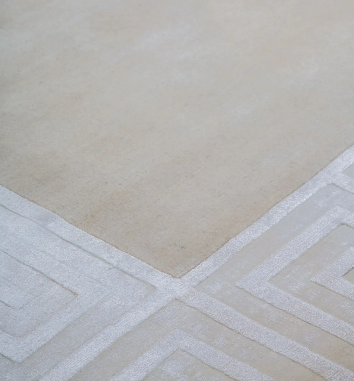 Индийский ковер из шерсти с артшелком Greek WhiteLt.beige ОГ5667WAsC - 3