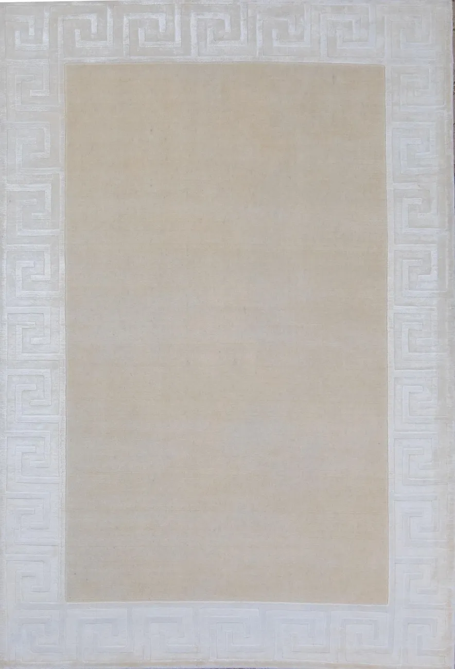Индийский ковер из шерсти с артшелком Greek WhiteLt.beige ОГ5660WAsC - 1