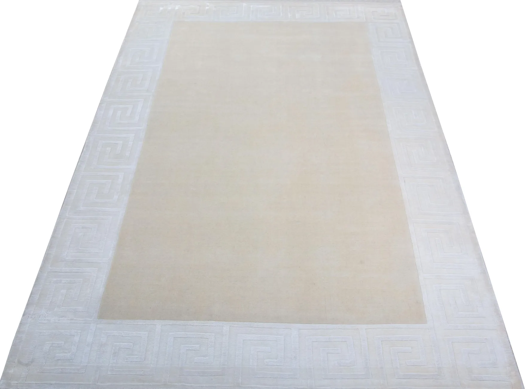 Индийский ковер из шерсти с артшелком Greek WhiteLt.beige ОГ5667WAsC - 2