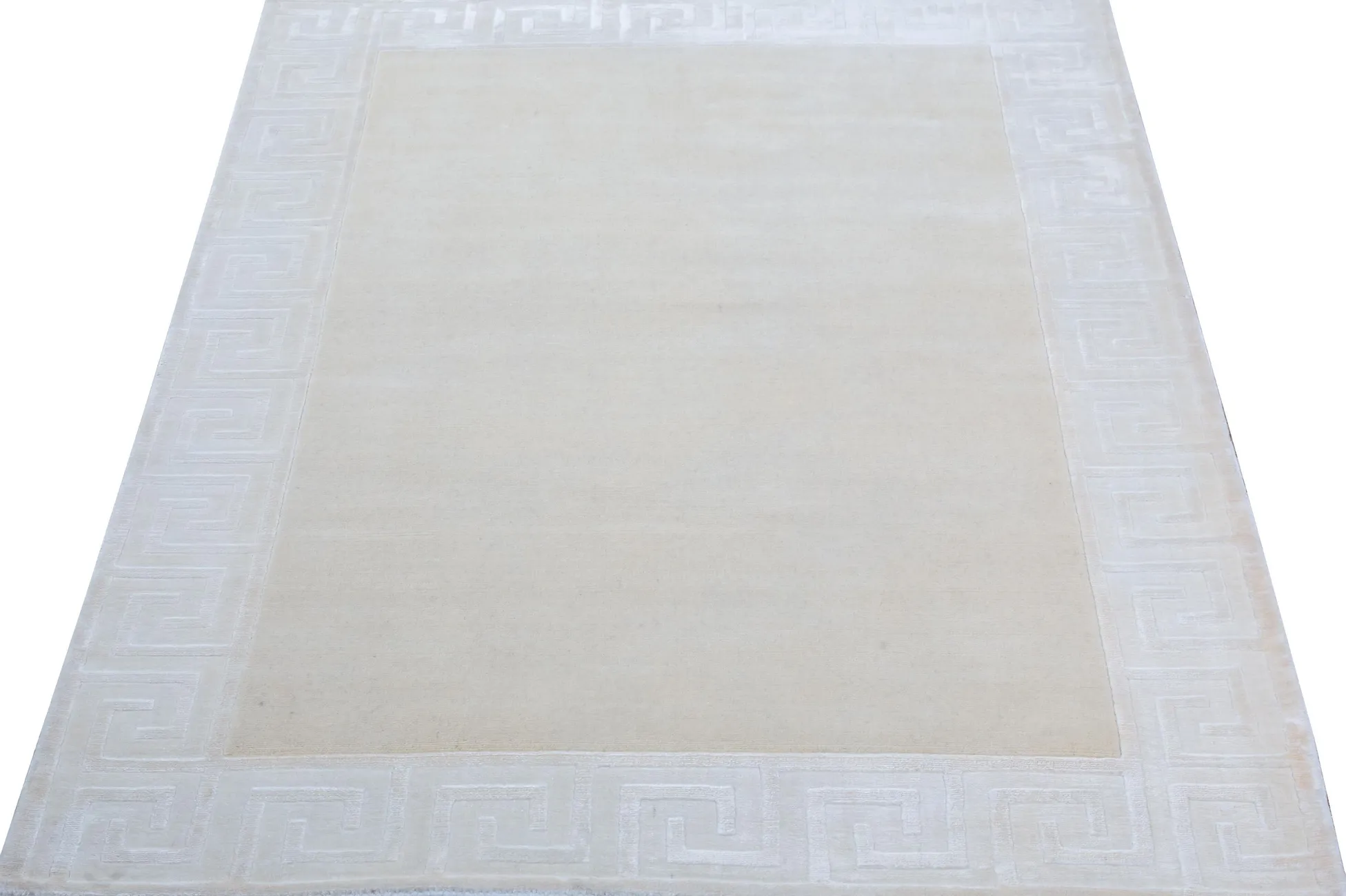 Индийский ковер из шерсти с артшелком Greek WhiteLt.beige ОГ5660WAsC - 2