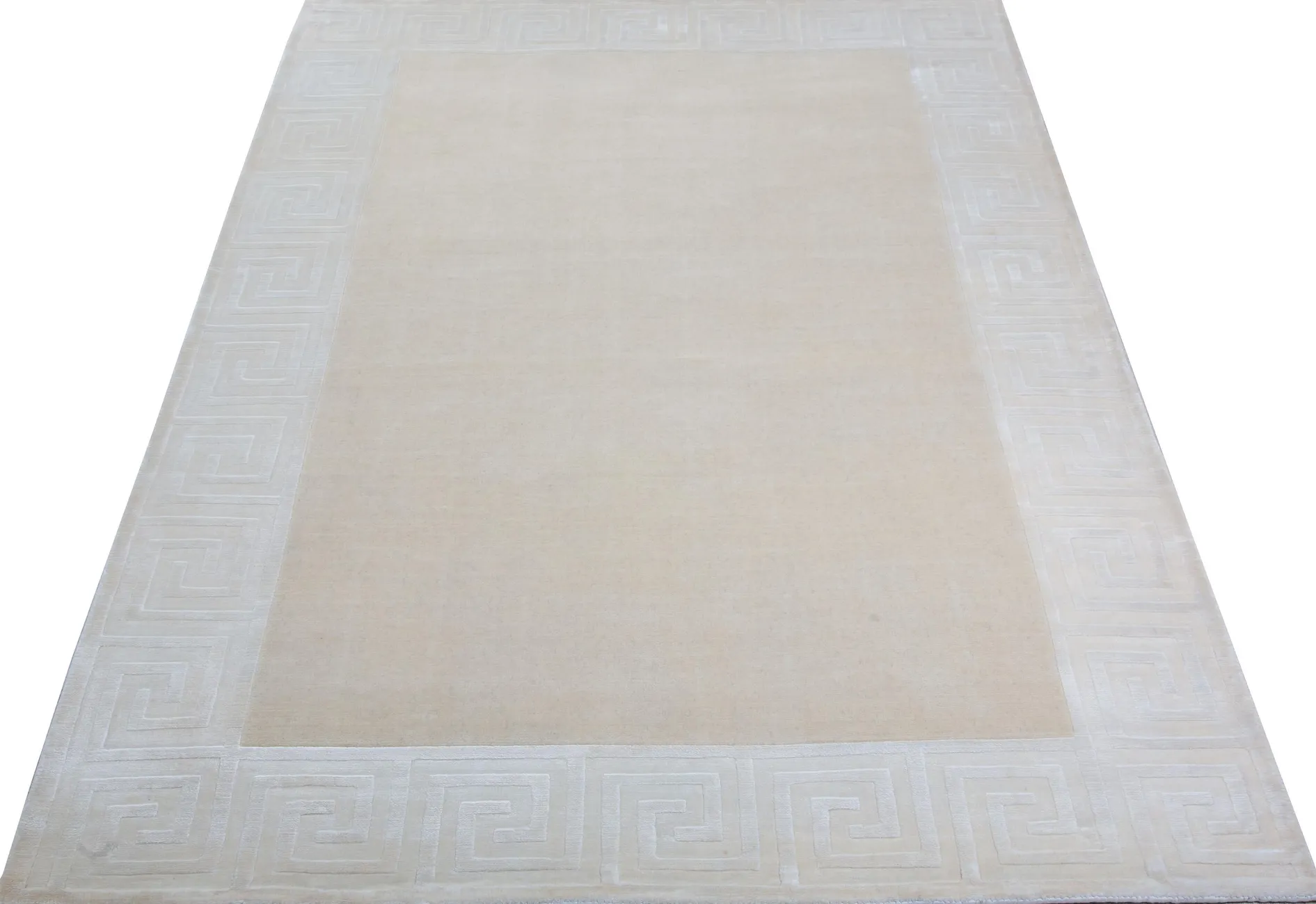 Индийский ковер из шерсти с артшелком Greek WhiteLt.beige ОГ5664WAsC - 2