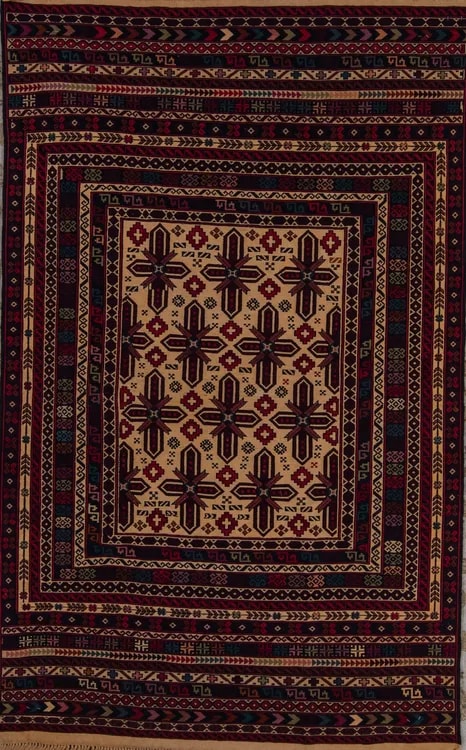 Афганский ковер из шерсти Килим ZОГ173WW