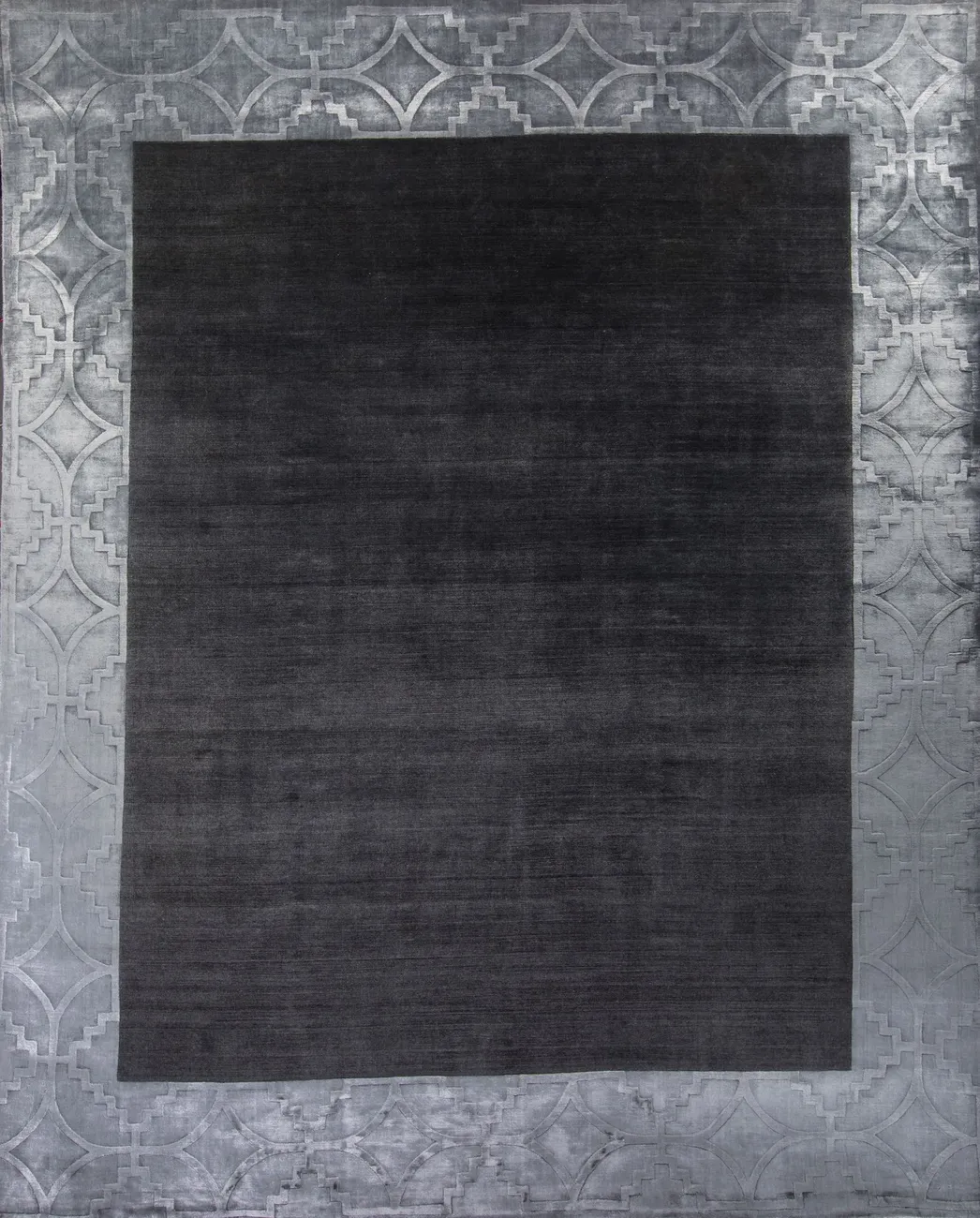 Индийский ковер из шерсти с артшелком Graphite grey ОГ5639WAsC - 1