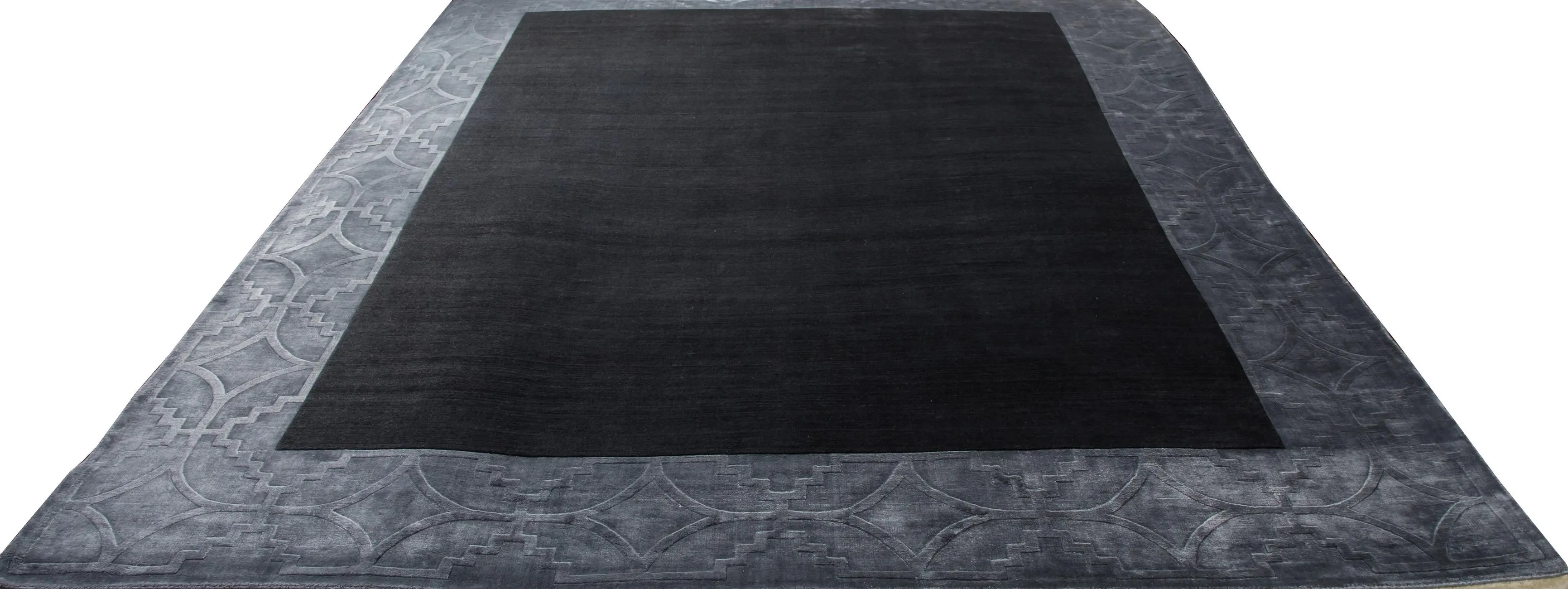 Индийский ковер из шерсти с артшелком Graphite grey ОГ5639WAsC - 2
