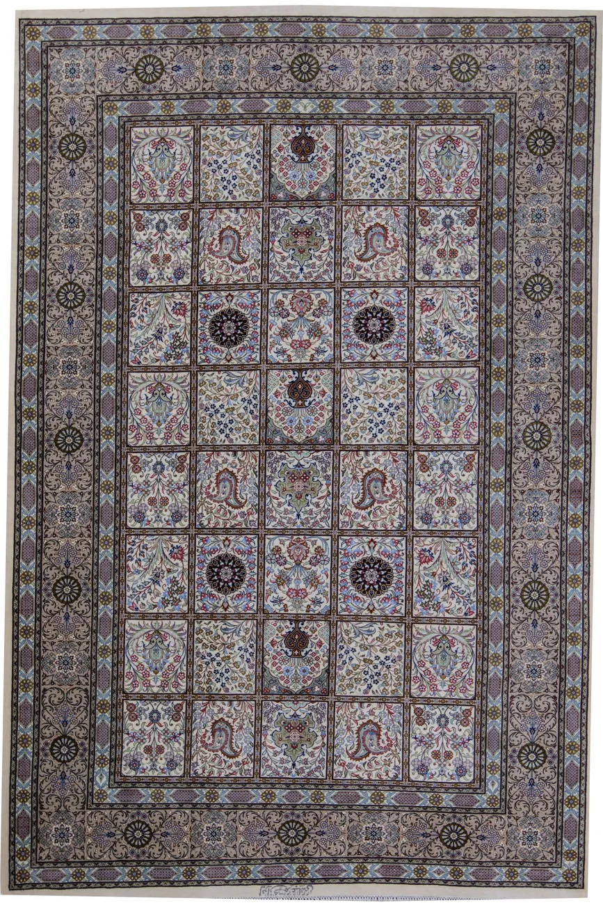 Иранский ковер из шелка Хешти ОГ107SS - 1