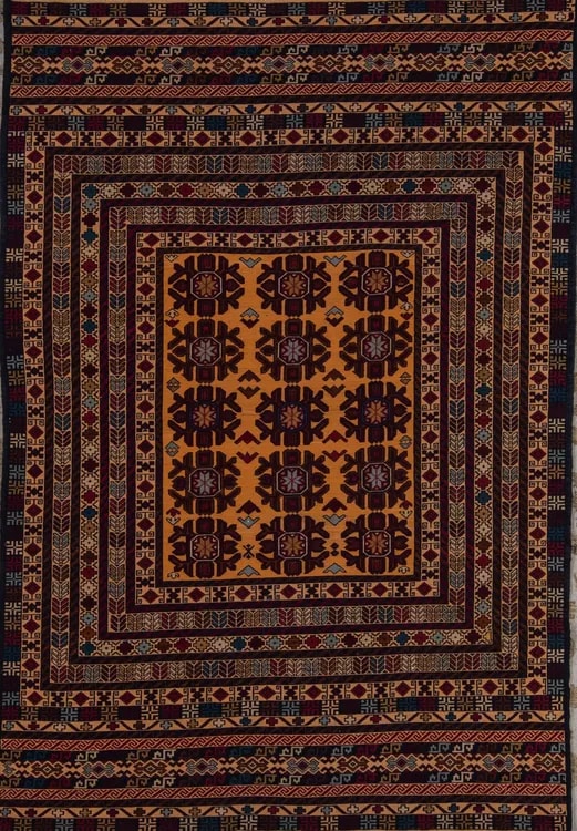 Афганский ковер из шерсти Килим ZОГ166WW