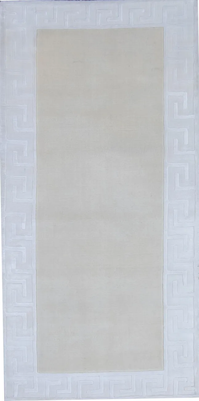 Индийский ковер из шерсти с артшелком Greek WhiteLt.beige ОГ5650WAsC - 1