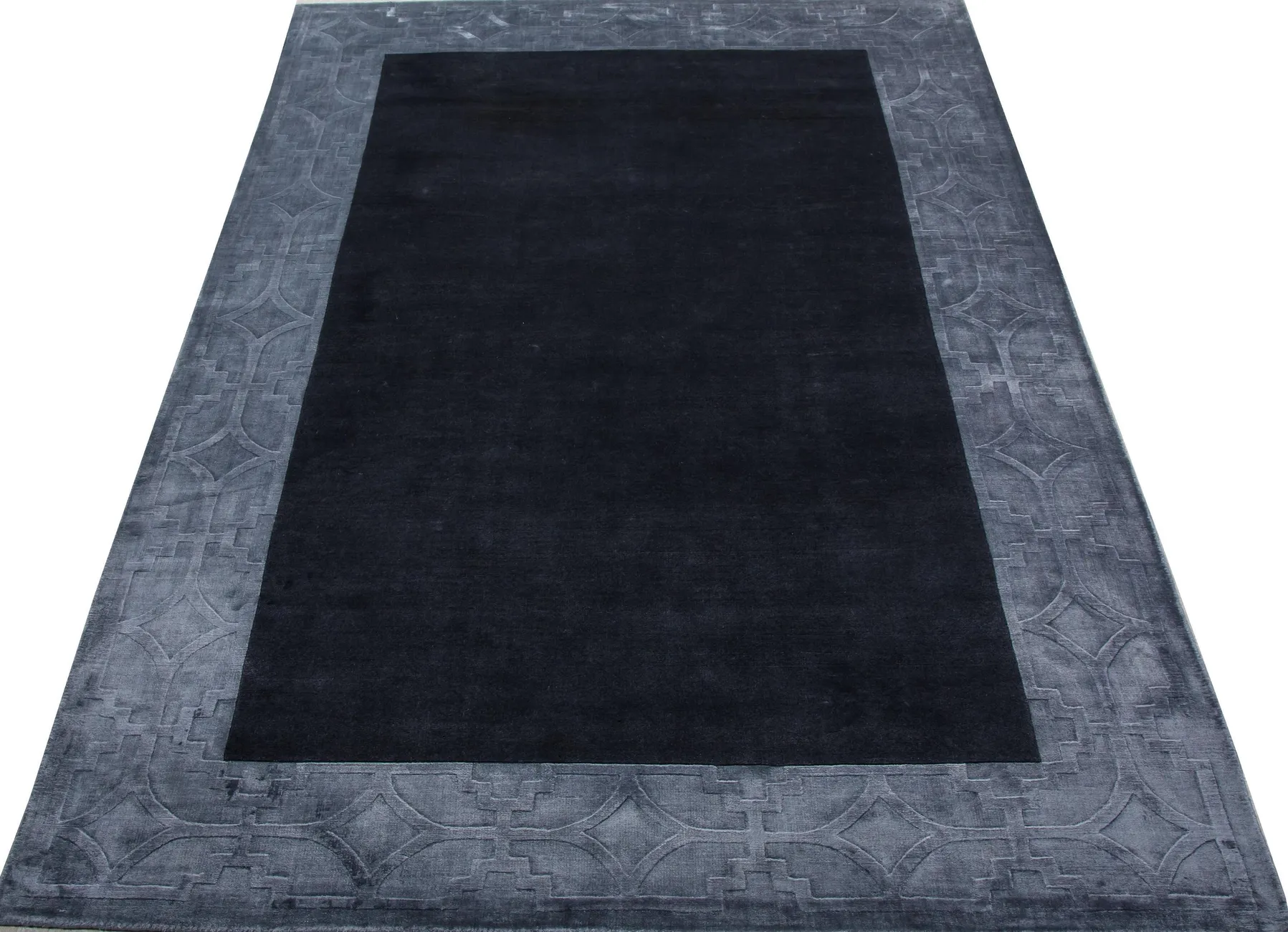 Индийский ковер из шерсти с артшелком Graphite grey ОГ5634WAsC - 2