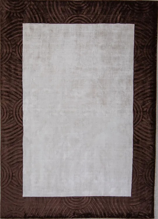 Индийский ковер из вискозы Carving WhiteBrown ОГL64V