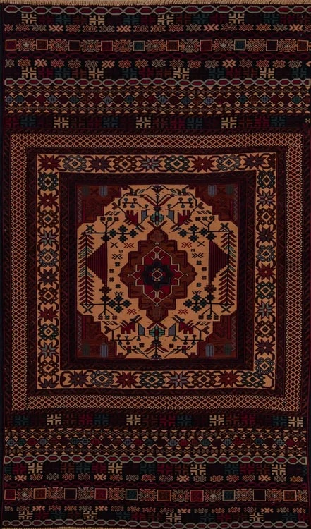Афганский ковер из шерсти Килим ZОГ159WW