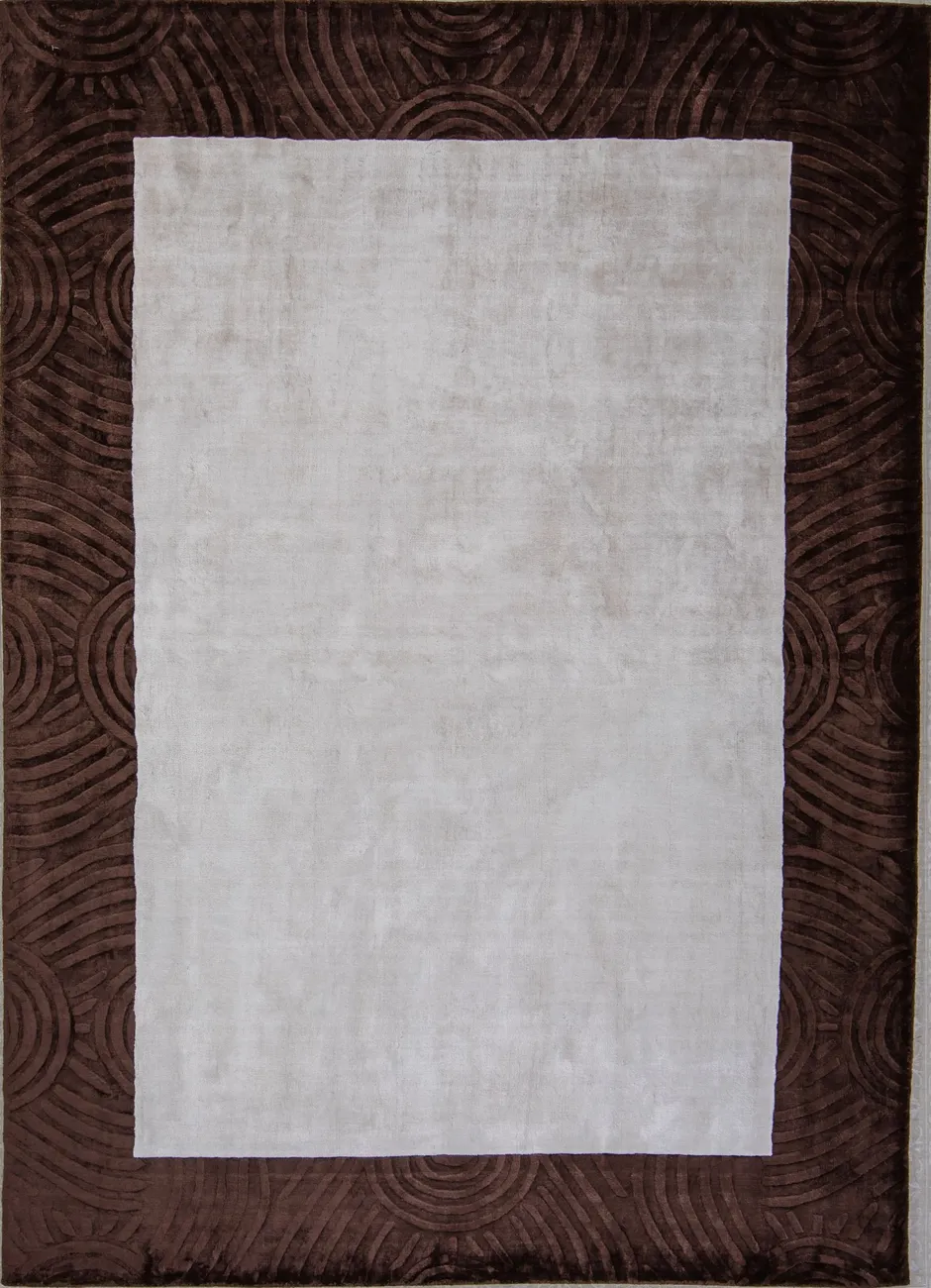 Индийский ковер из вискозы Carving WhiteBrown ОГL64V - 1