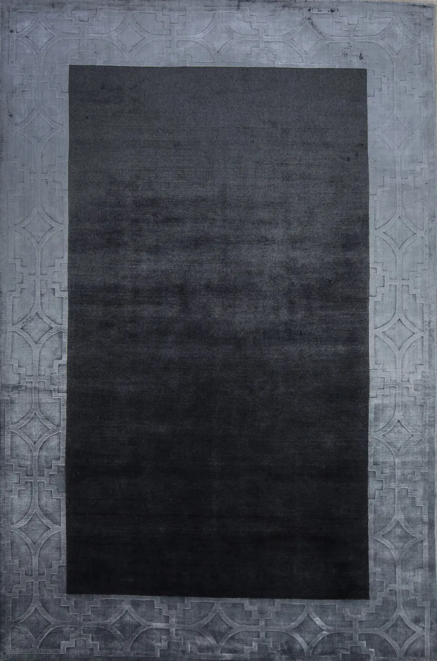 Индийский ковер из шерсти с артшелком Graphite grey ОГ5634WAsC - 1