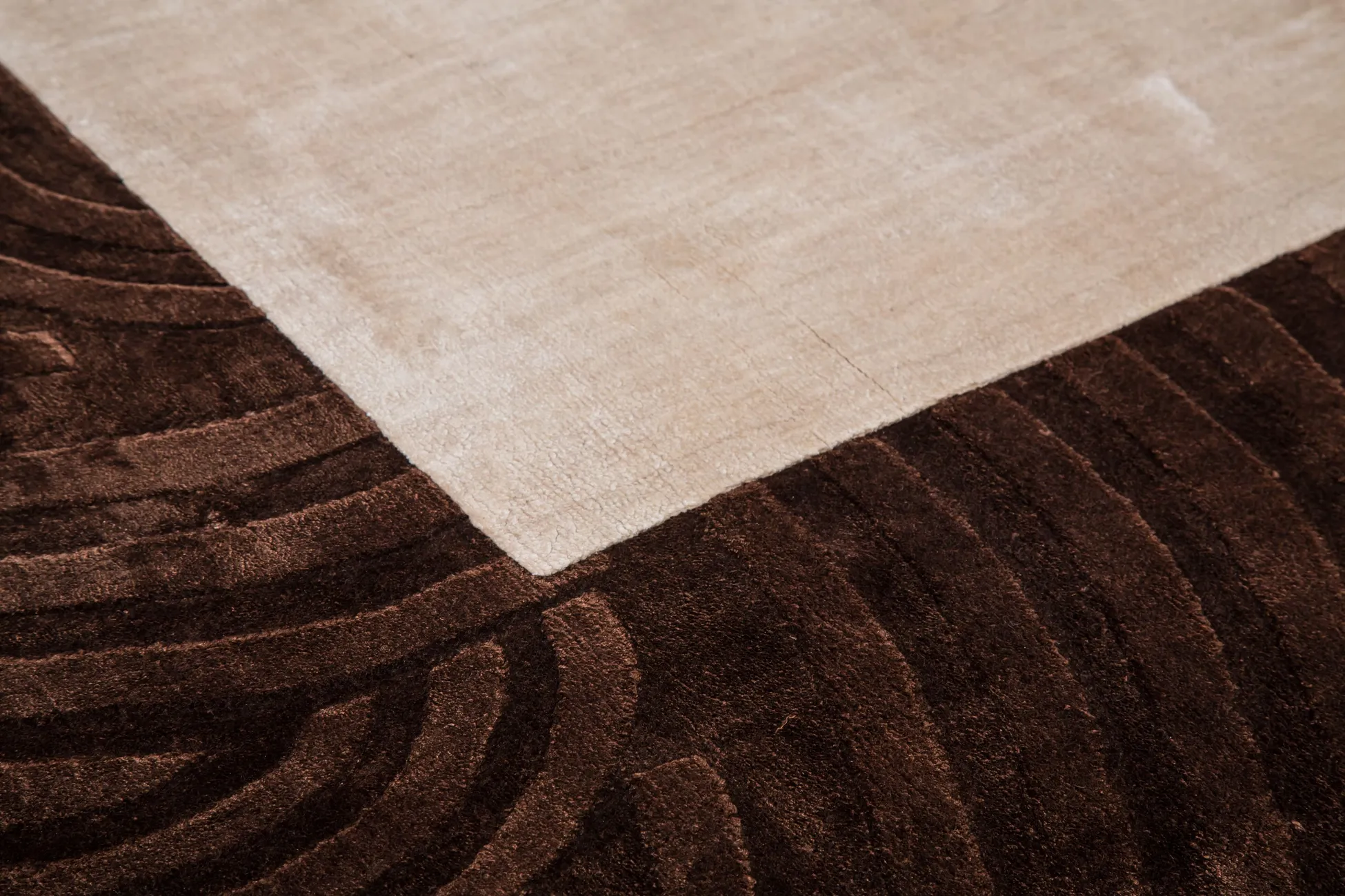 Индийский ковер из вискозы Carving WhiteBrown ОГL66V - 3