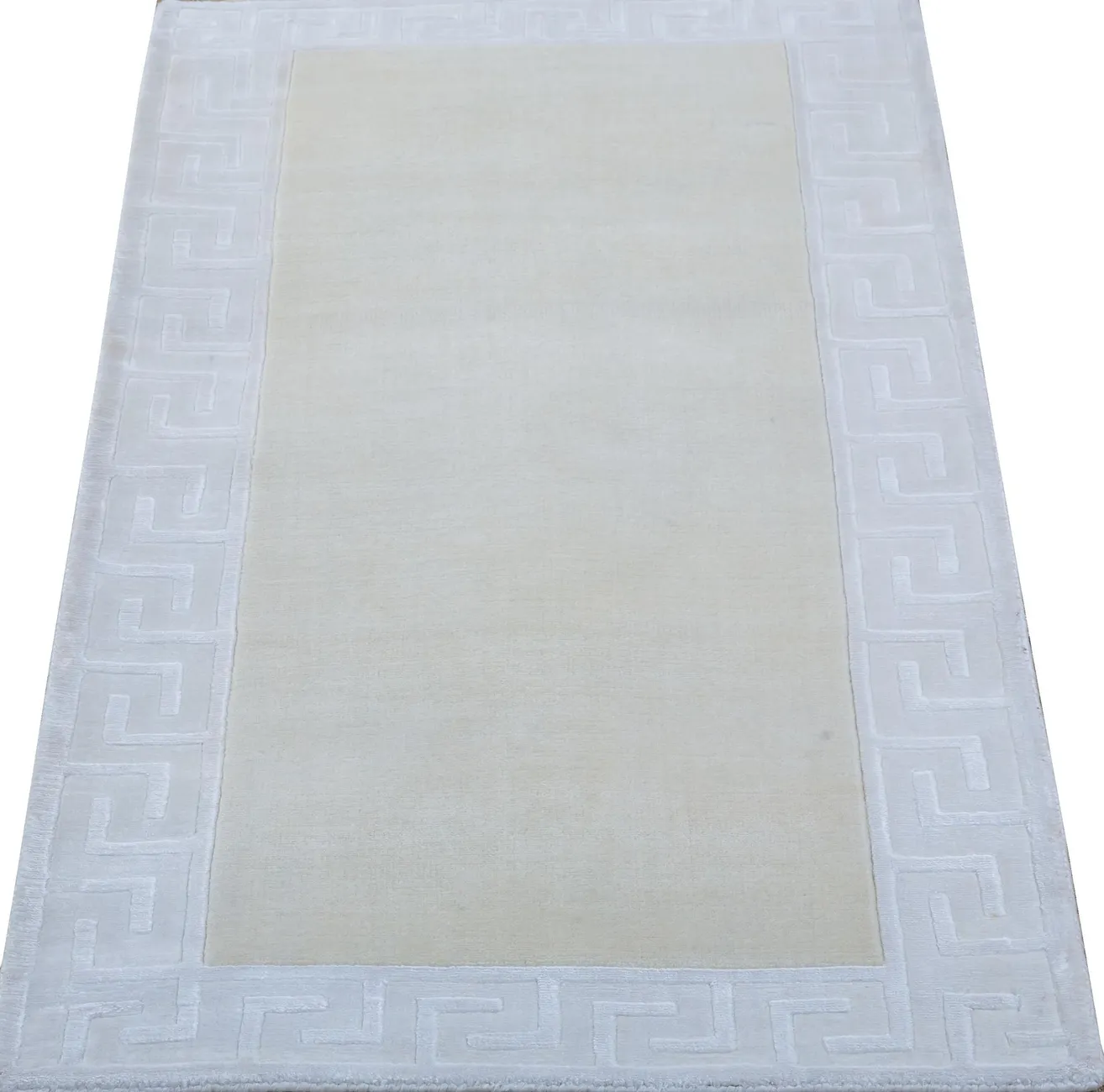 Индийский ковер из шерсти с артшелком Greek WhiteLt.beige ОГ5652WAsC - 2
