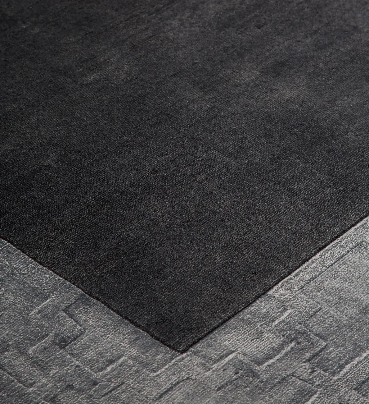 Индийский ковер из шерсти с артшелком Graphite grey ОГ5634WAsC - 3
