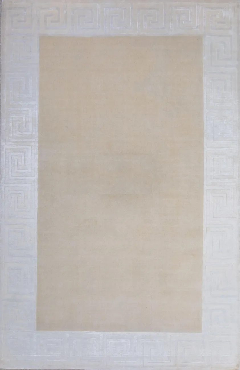 Индийский ковер из шерсти с артшелком Greek WhiteLt.beige ОГ5667WAsC - 1