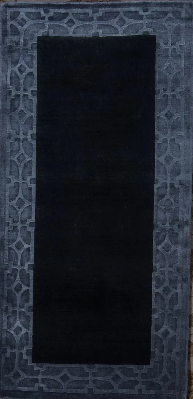 Индийский ковер из шерсти с артшелком Graphite grey ОГ5621WAsC - 1