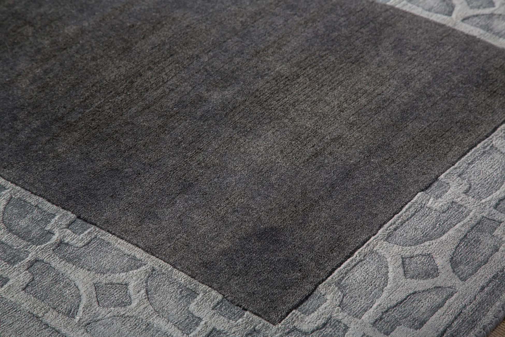 Индийский ковер из шерсти с артшелком Graphite grey ОГ5621WAsC - 3