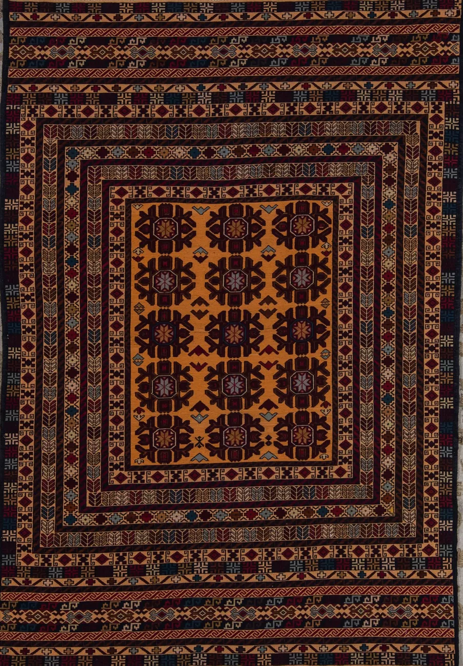 Афганский ковер из шерсти Килим ZОГ166WW - 1