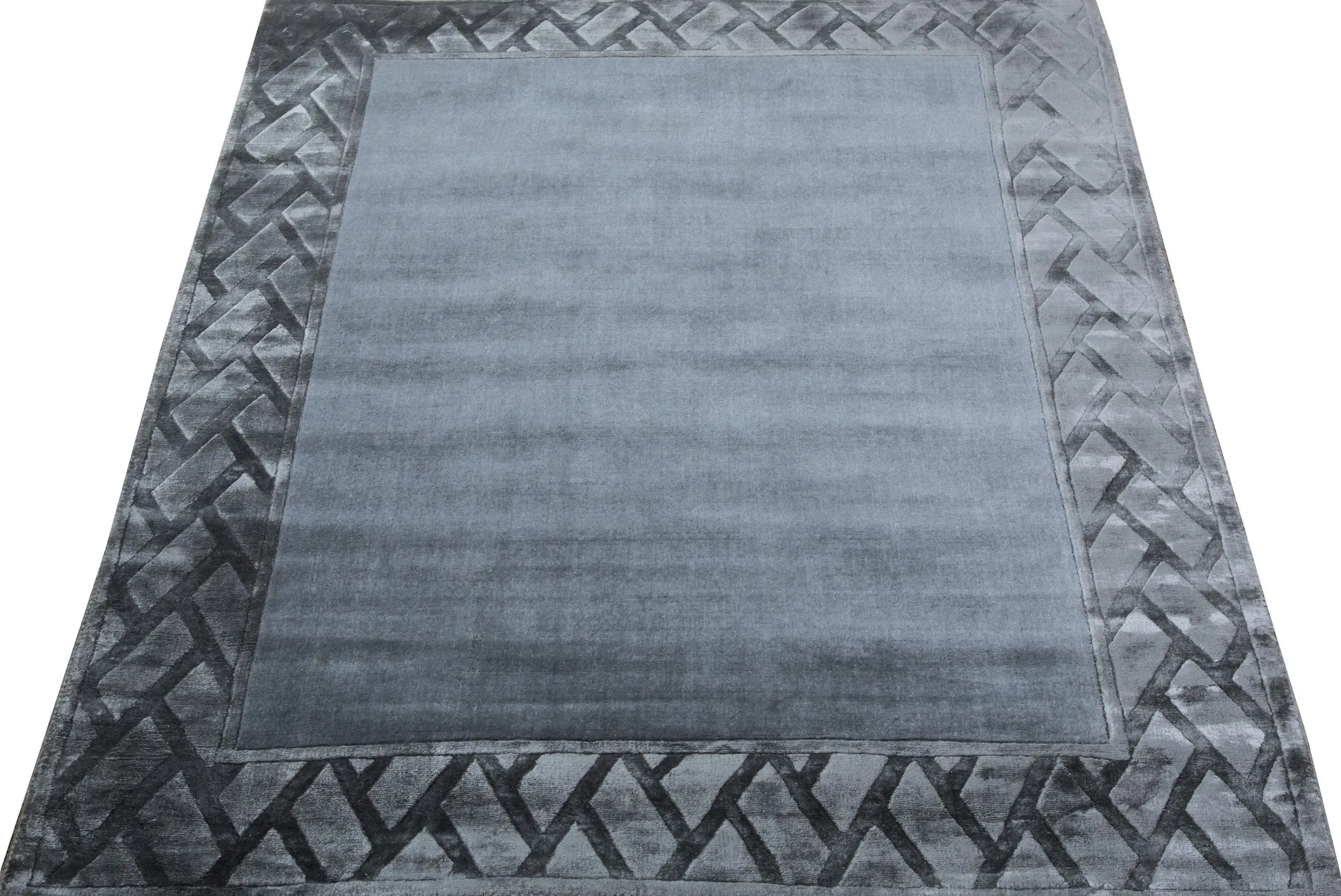 Индийский ковер из шерсти с артшелком Sussex grey ОГ5691WAsC - 2