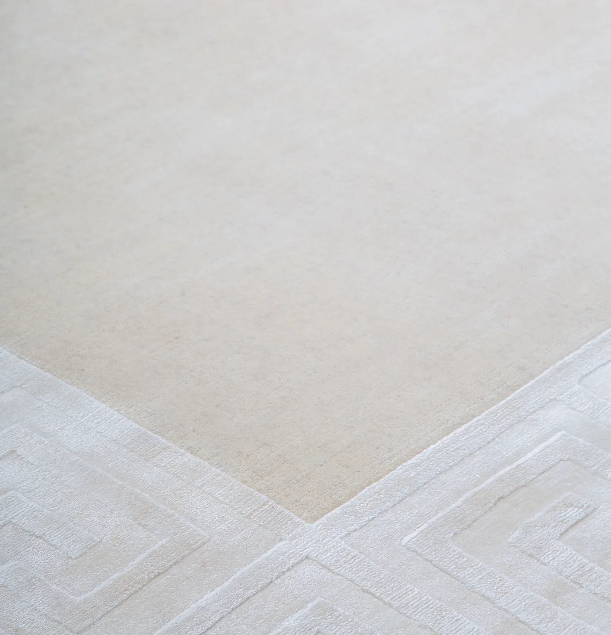 Индийский ковер из шерсти с артшелком Greek WhiteLt.beige ОГ5664WAsC - 3