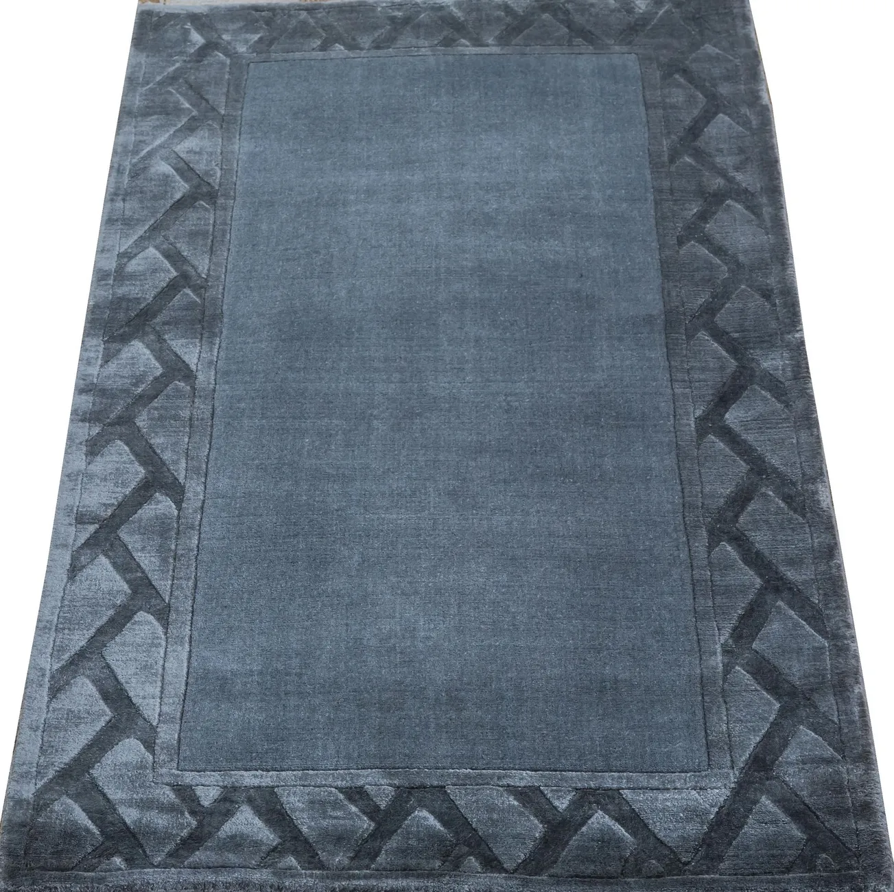 Индийский ковер из шерсти с артшелком Sussex grey ОГ5683WAsC - 2