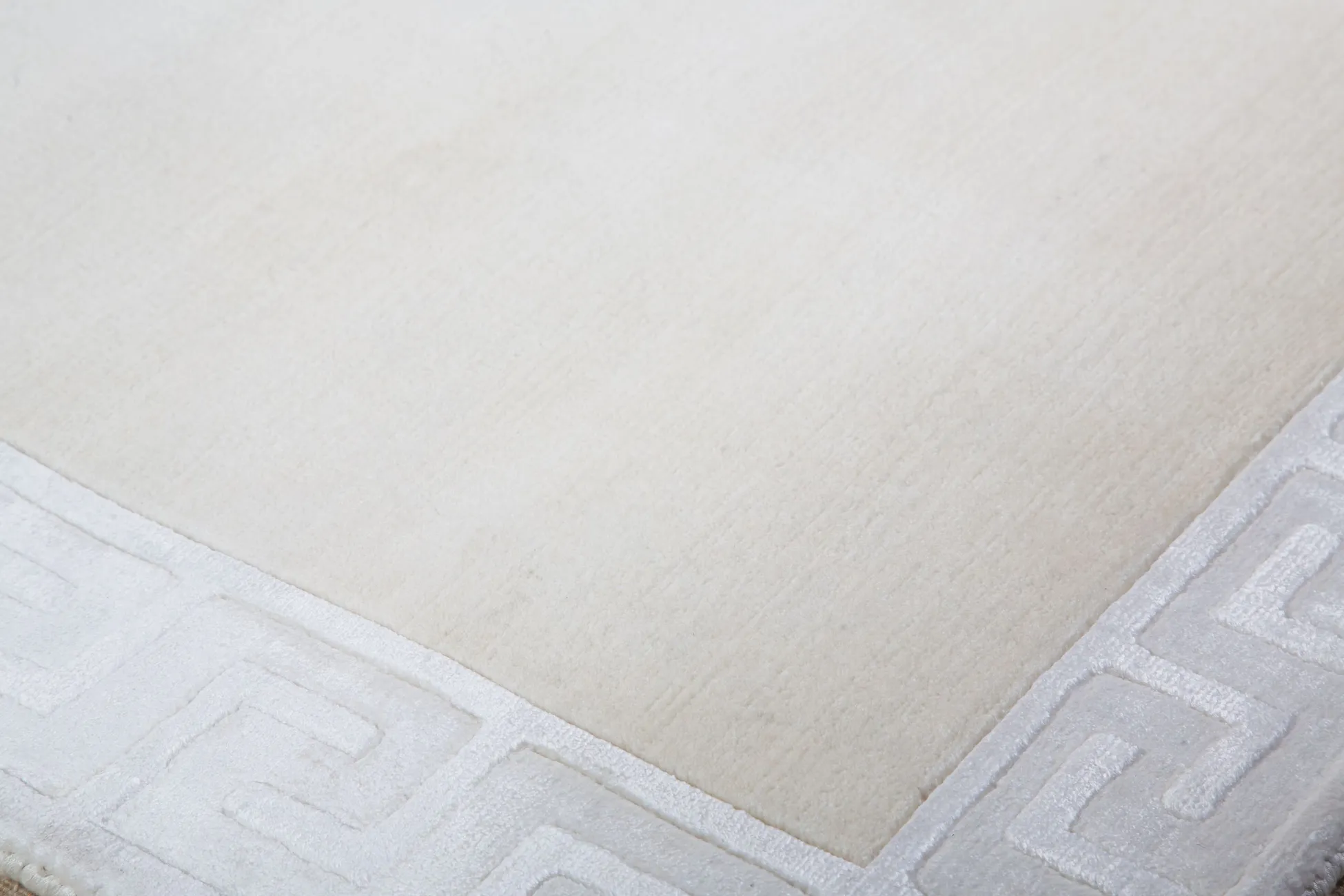 Индийский ковер из шерсти с артшелком Greek WhiteLt.beige ОГ5652WAsC - 3