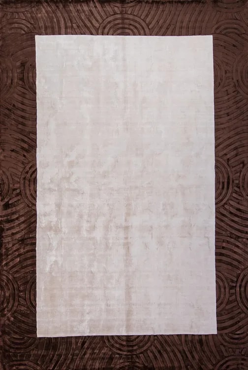 Индийский ковер из вискозы Carving WhiteBrown ОГL66V